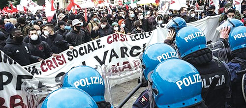 سرکوب تظاهرات کارگران در اروپا