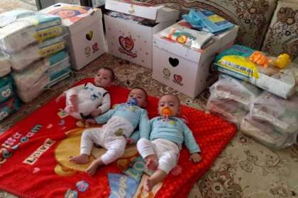 اهدای بسته‌های لبخند مادری به چندقلوهای ایرانی